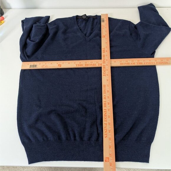 Jos A Bank Travelers Merino Wool Sweater Mens Size XL Blue Lightweight V Neck - Picture 6 of 8